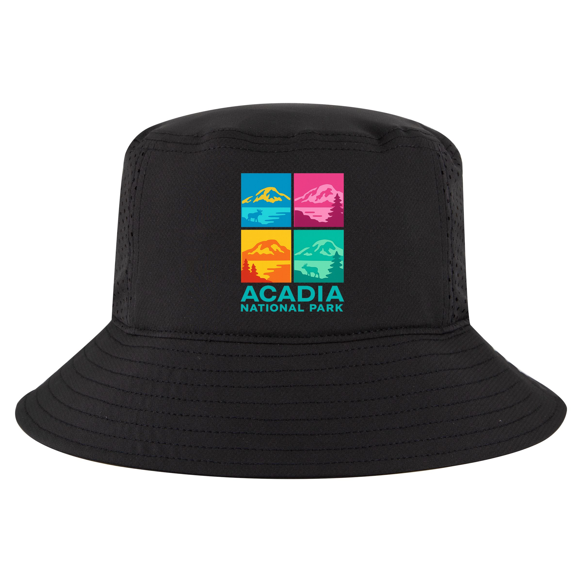 Acadia National Park Warhol Style Cool Comfort Performance Bucket Hat
