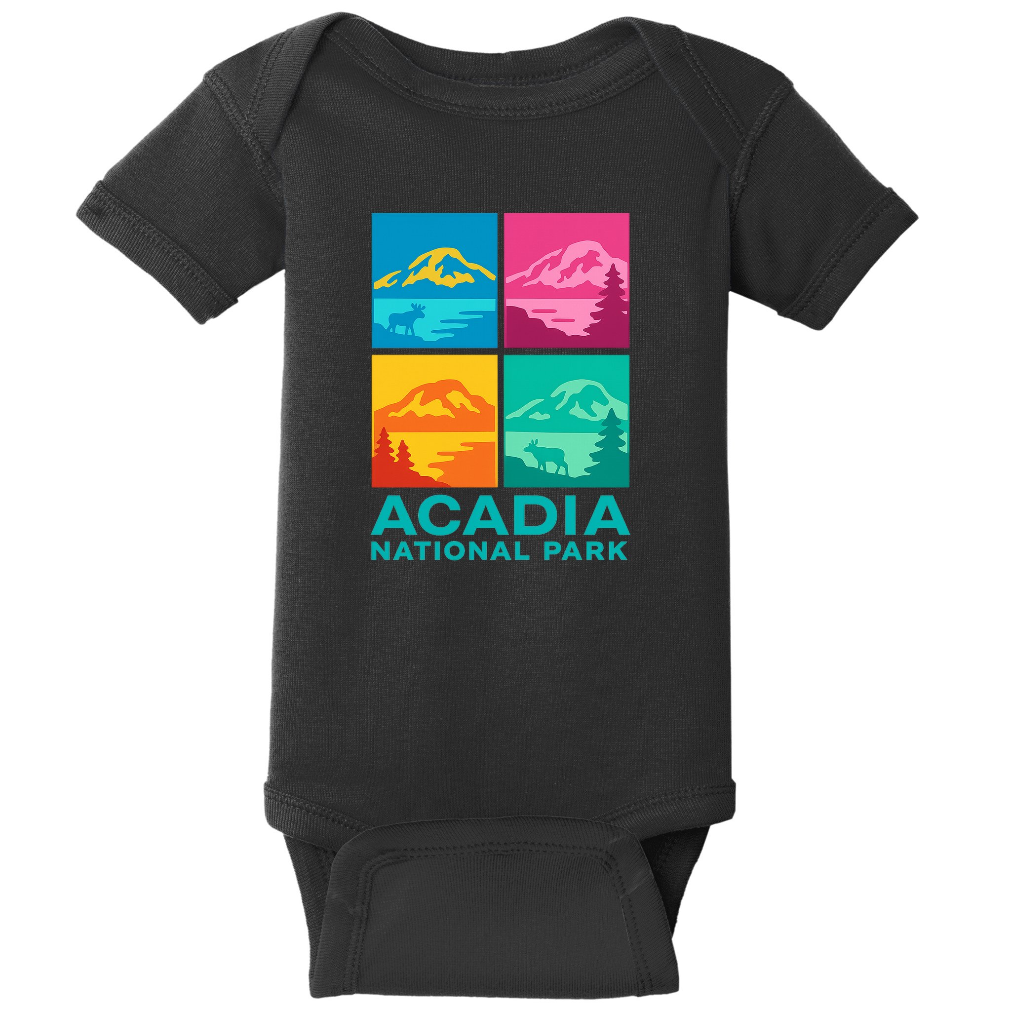 Acadia National Park Warhol Style Baby Bodysuit