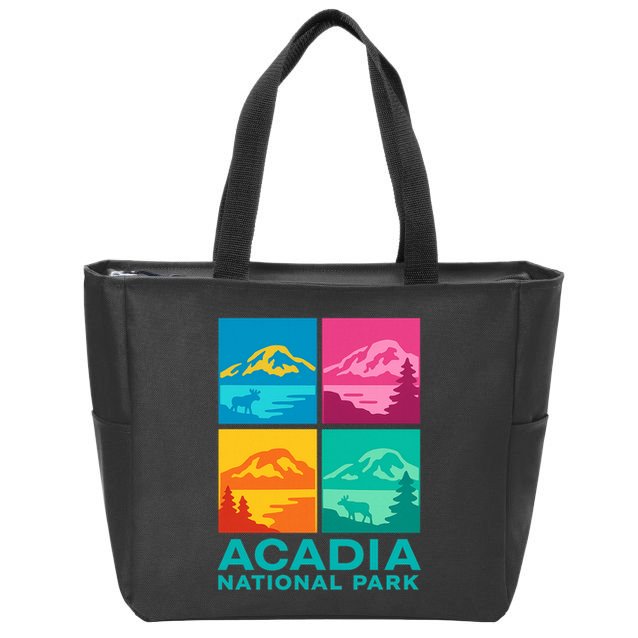 Acadia National Park Warhol Style Zip Tote Bag