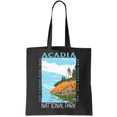 Acadia National Park Bar Harbor Maine Vintage Tote Bag