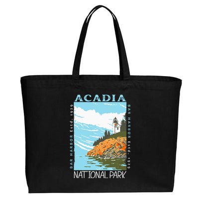 Acadia National Park Bar Harbor Maine Vintage Cotton Canvas Jumbo Tote