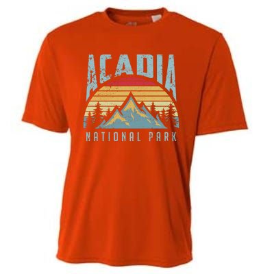 Acadia National Park Maine Mountains Retro Gift Cooling Performance Crew T-Shirt