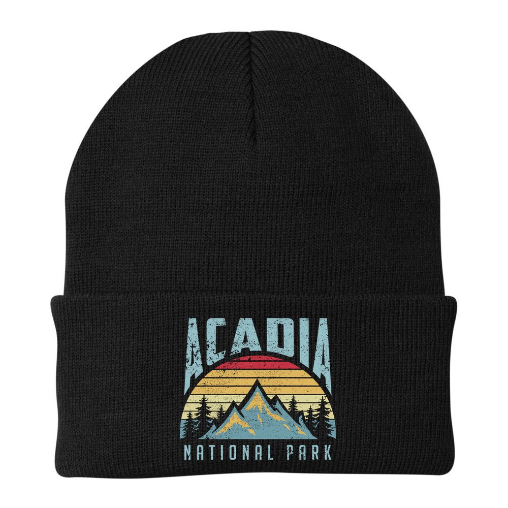 Acadia National Park Maine Mountains Retro Gift Beanie