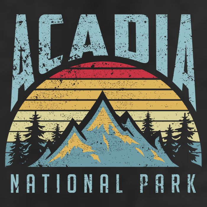 Acadia National Park Maine Mountains Retro Gift Beanie