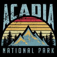 Acadia National Park Maine Mountains Retro Gift Drawstring Bag