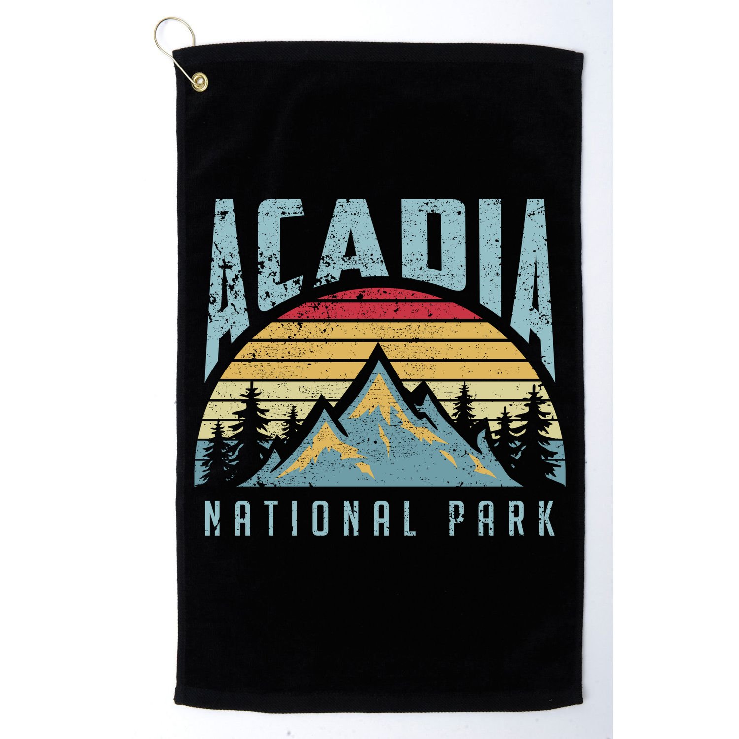 Acadia National Park Maine Mountains Retro Gift Golf Towel