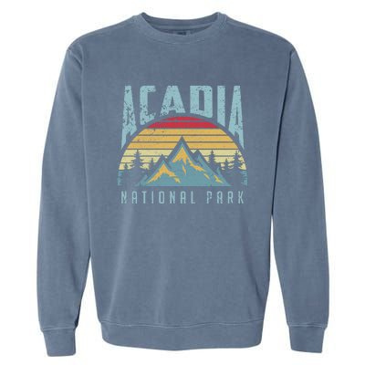 Acadia National Park Maine Mountains Retro Gift Garment-Dyed Sweatshirt