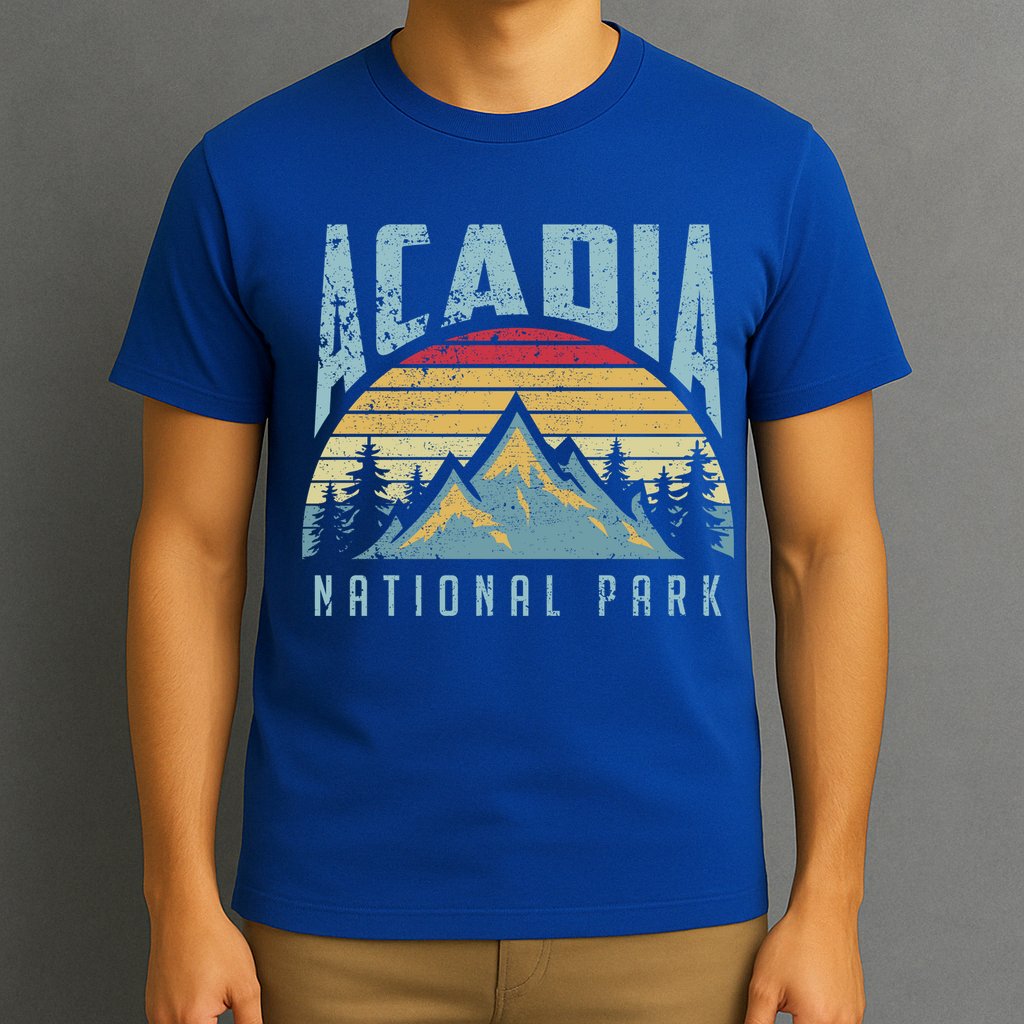 Acadia National Park Maine Mountains Retro Gift T-Shirt