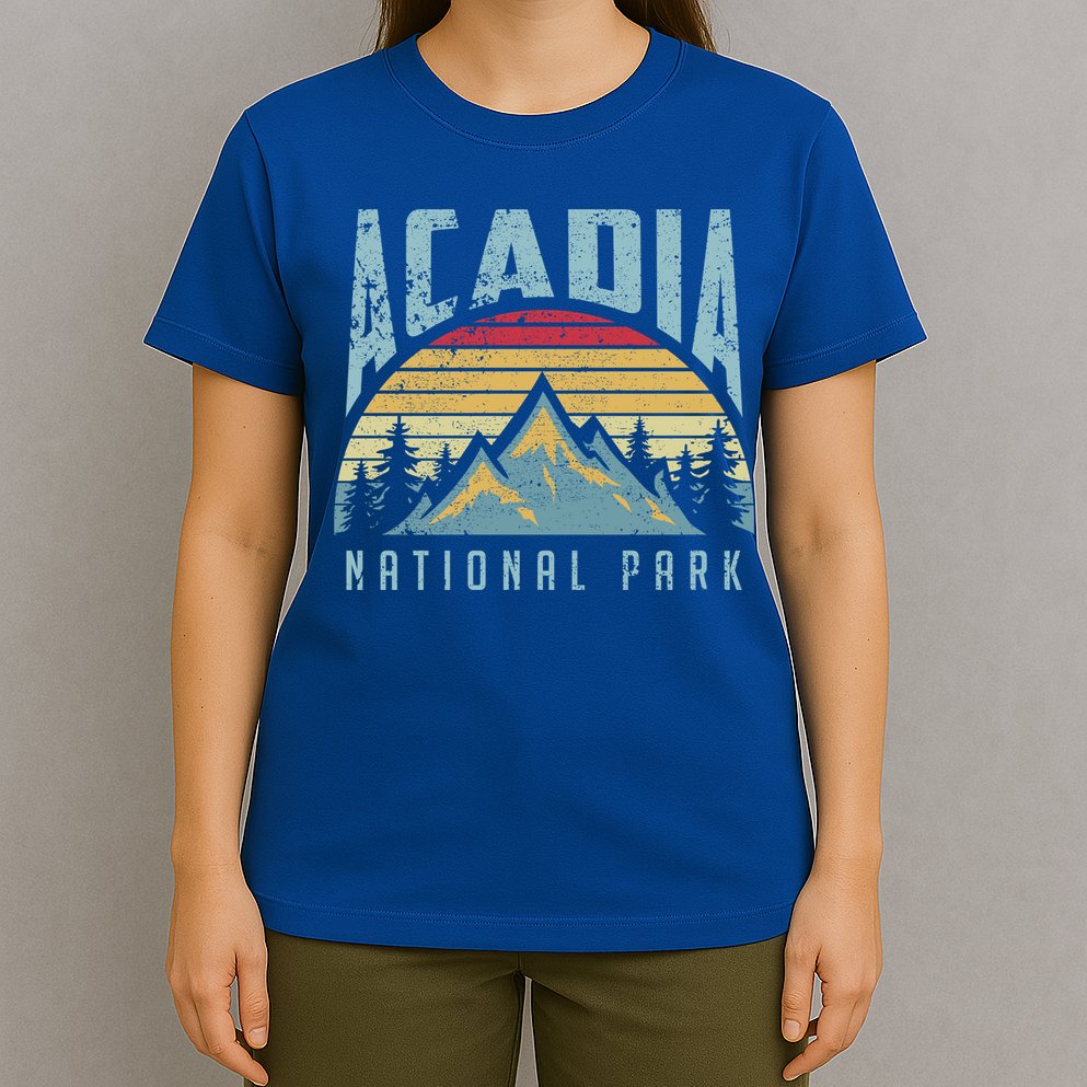 Acadia National Park Maine Mountains Retro Gift T-Shirt