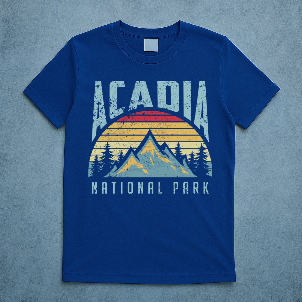 Acadia National Park Maine Mountains Retro Gift T-Shirt