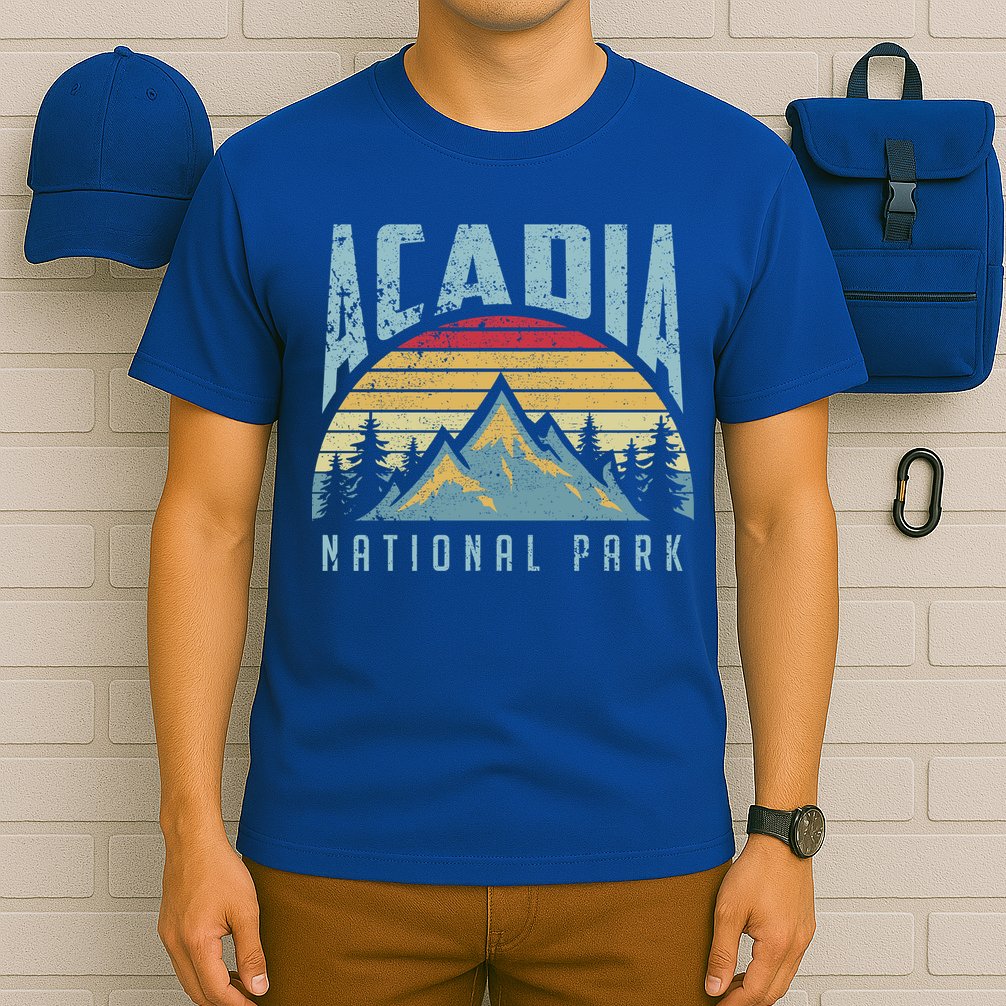 Acadia National Park Maine Mountains Retro Gift T-Shirt