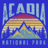 Acadia National Park Maine Mountains Retro Gift T-Shirt
