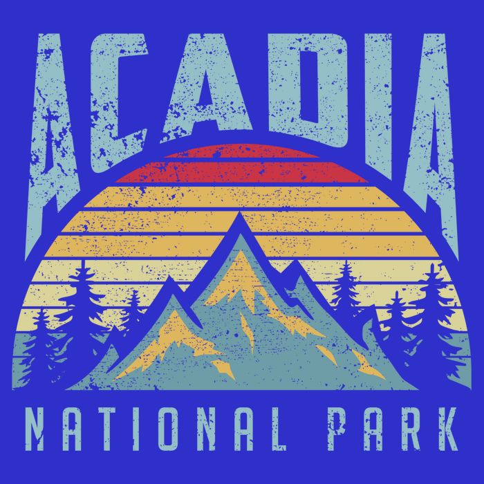 Acadia National Park Maine Mountains Retro Gift T-Shirt