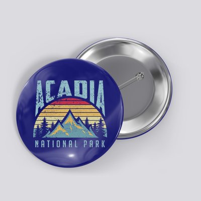 Acadia National Park Maine Mountains Retro Gift Button