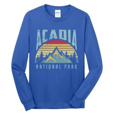 Acadia National Park Maine Mountains Retro Gift Tall Long Sleeve T-Shirt