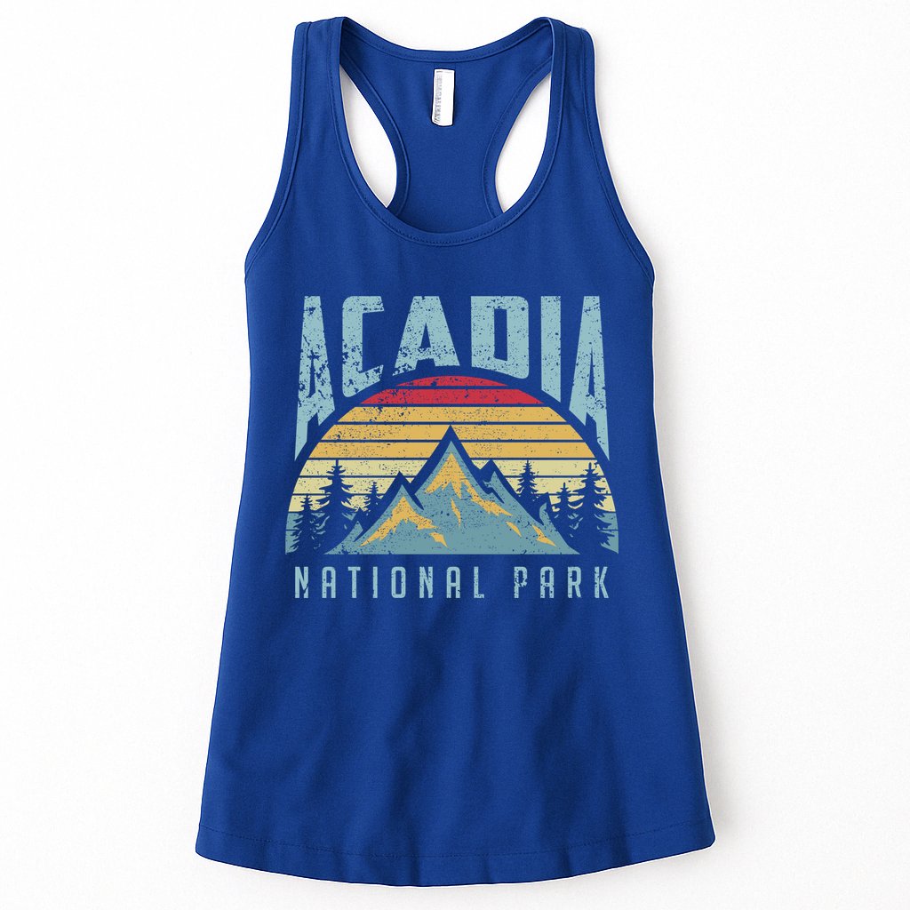 Acadia National Park Maine Mountains Retro Gift Womens Tank Top