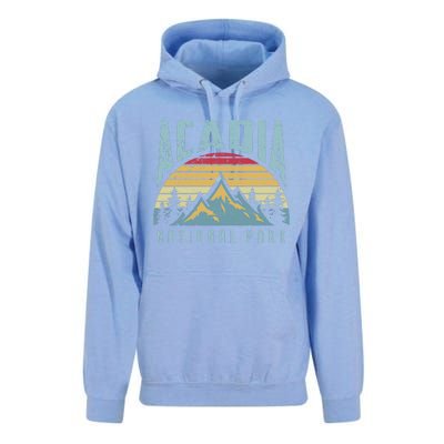 Acadia National Park Maine Mountains Retro Gift Unisex Surf Hoodie