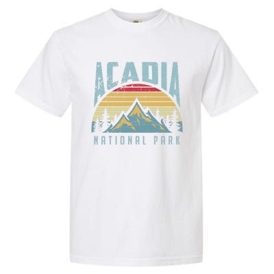 Acadia National Park Maine Mountains Retro Gift Garment-Dyed Heavyweight T-Shirt