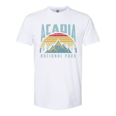 Acadia National Park Maine Mountains Retro Gift Softstyle CVC T-Shirt