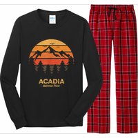 Acadia National Park Retro Vintage Souvenir Long Sleeve Pajama Set