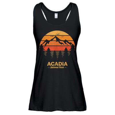 Acadia National Park Retro Vintage Souvenir Ladies Essential Flowy Tank