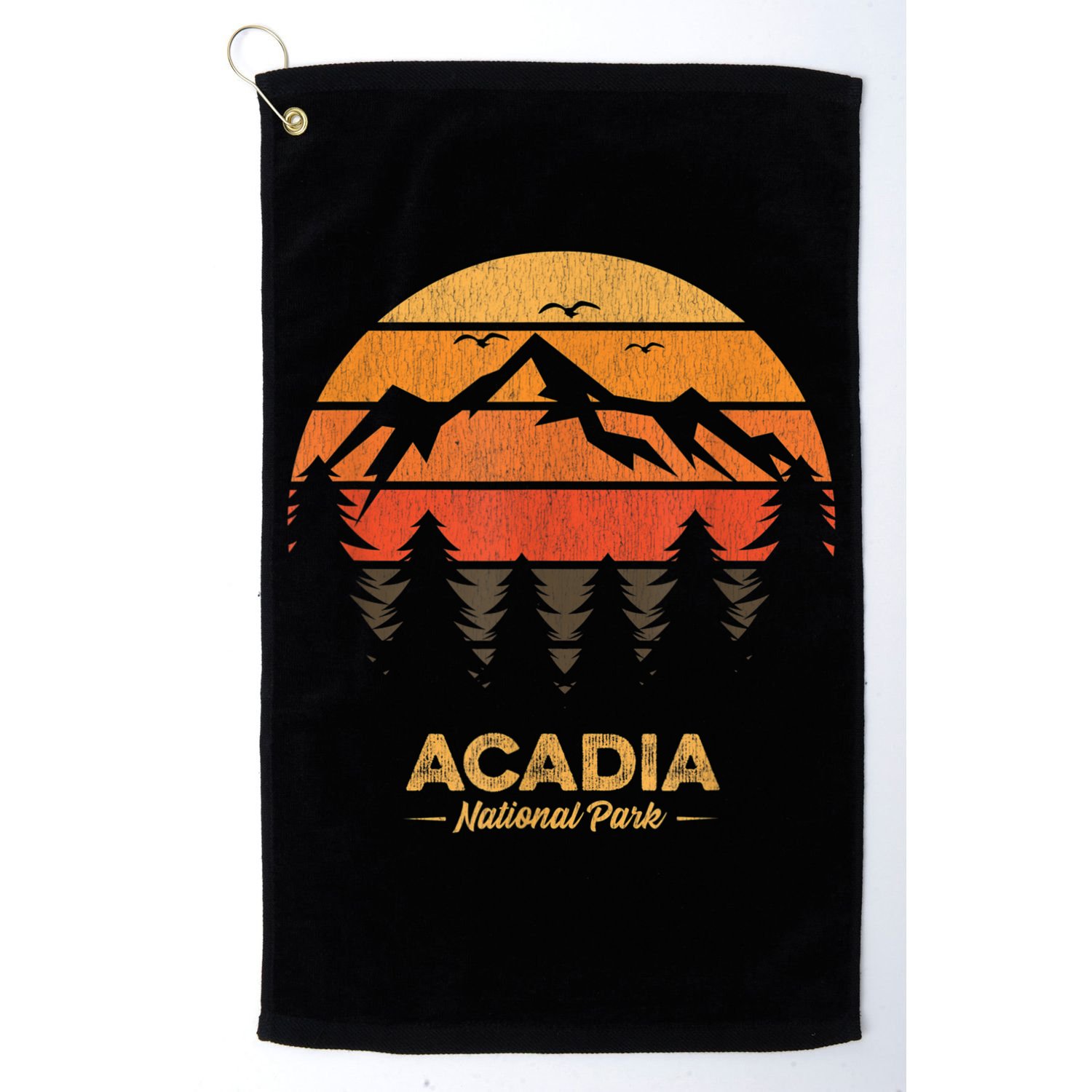 Acadia National Park Retro Vintage Souvenir Golf Towel