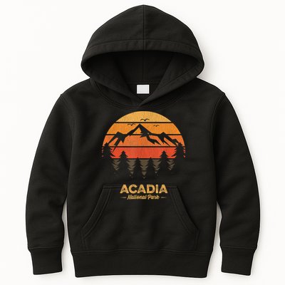 Acadia National Park Retro Vintage Souvenir Kids Hoodie