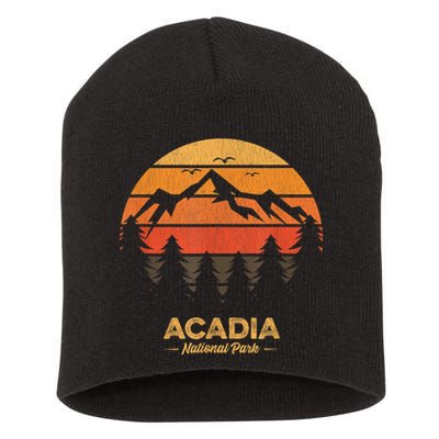 Acadia National Park Retro Vintage Souvenir Short Acrylic Beanie