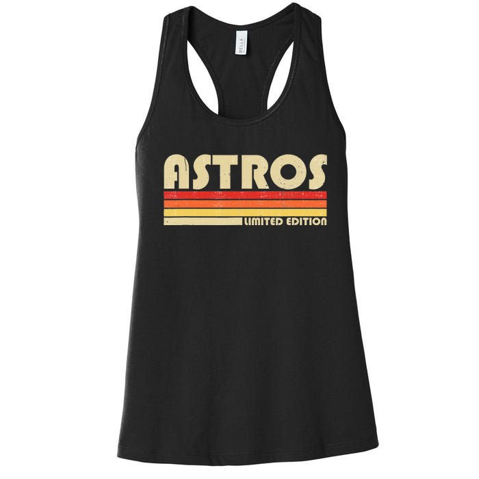 Astros Name Personalized Vintage Retro Gift Women's Racerback Tank