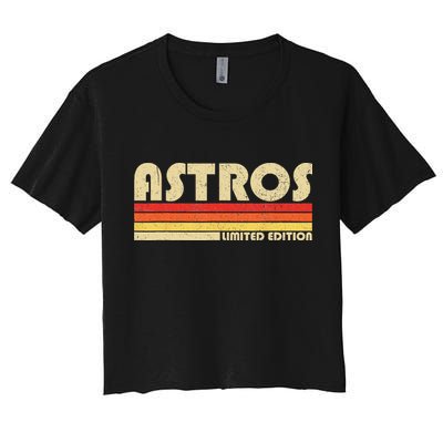 Astros Name Personalized Vintage Retro Astros Sport Name Crop Top