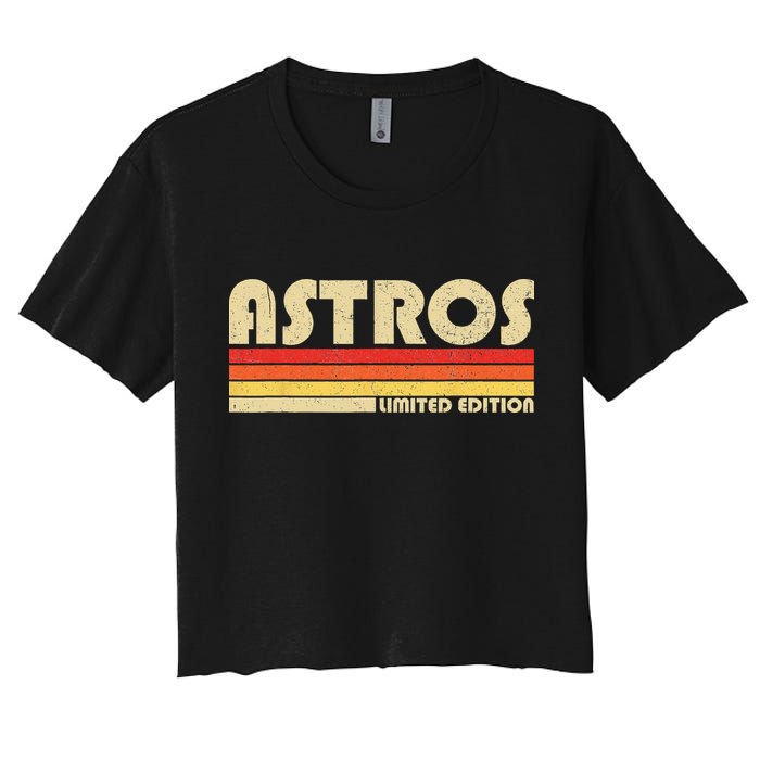 Astros Name Personalized Vintage Retro Astros Sport Name Crop Top