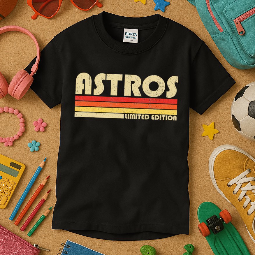 Astros Name Personalized Vintage Retro Astros Sport Name Kids T-Shirt