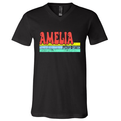 Amelia Name Personalized Cute Idea V-Neck T-Shirt