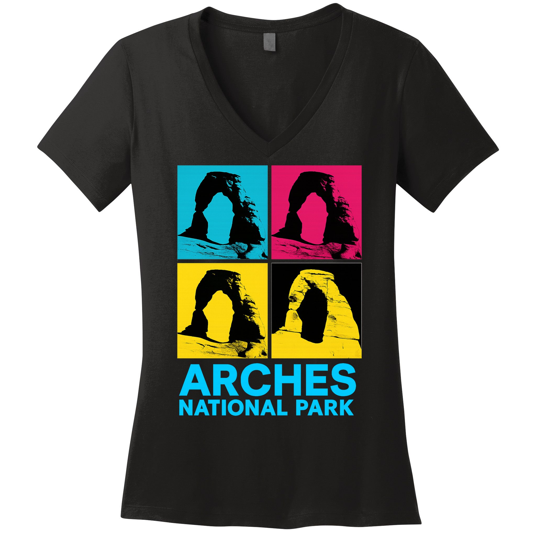 Arches National Park Warhol Style Women's V-Neck T-Shirt