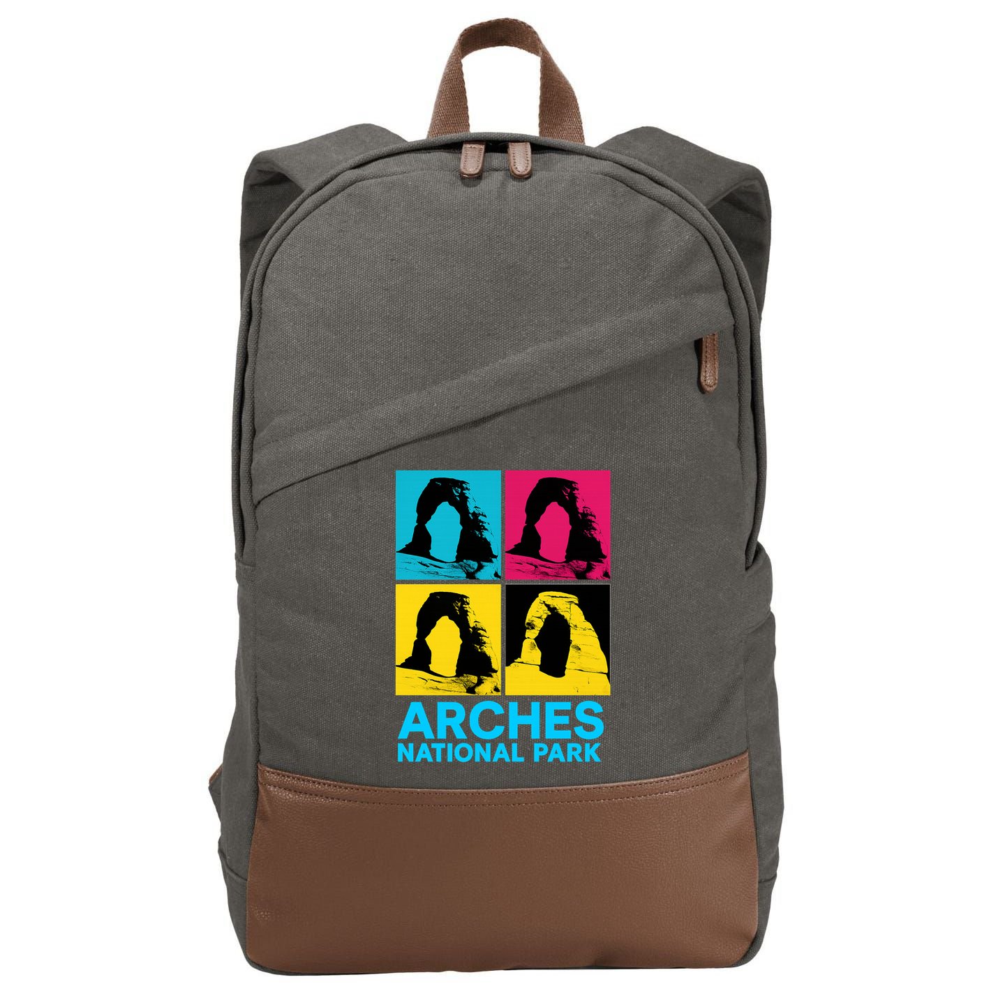 Arches National Park Warhol Style Cotton Canvas Backpack
