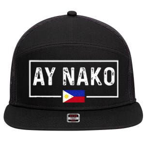 Ay Nako Philippines Filipino 7 Panel Mesh Trucker Snapback Hat