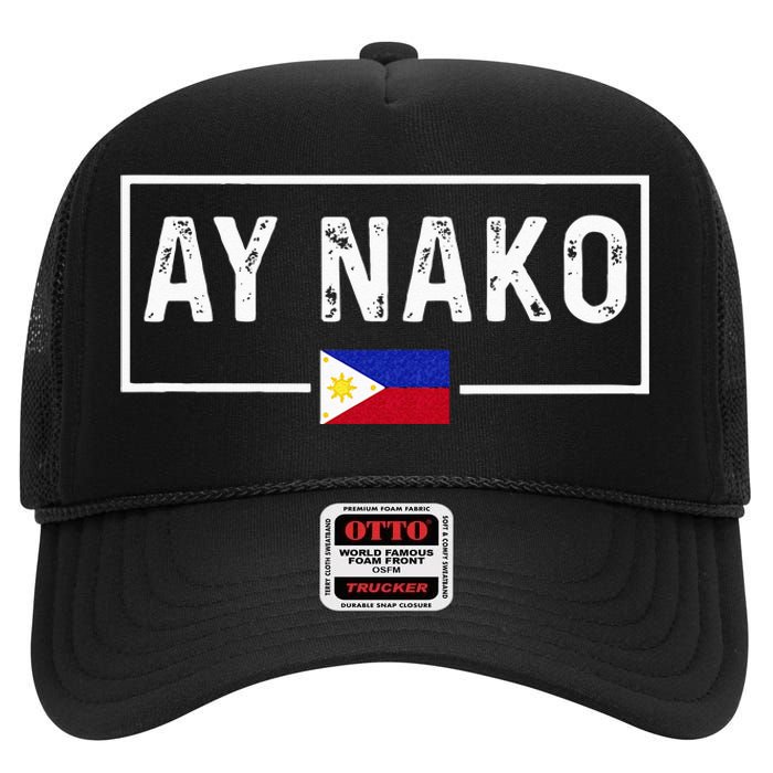 Ay Nako Philippines Filipino High Crown Mesh Back Trucker Hat