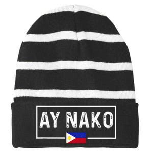 Ay Nako Philippines Filipino Striped Beanie with Solid Band