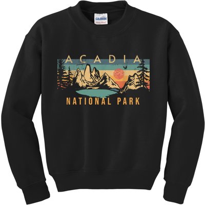 Acadia National Park Vintage Retro Kids Sweatshirt