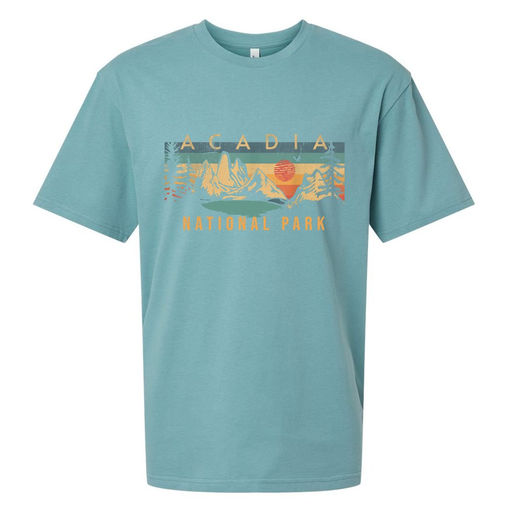 Acadia National Park Vintage Retro Sueded Cloud Jersey T-Shirt