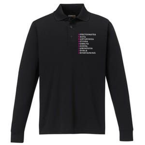 Annabelle Name Personalized Gift Performance Long Sleeve Polo