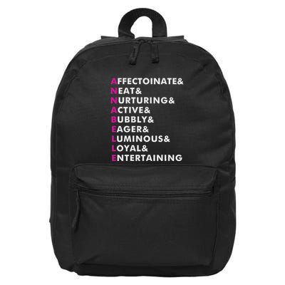 Annabelle Name Personalized Gift 16 in Basic Backpack