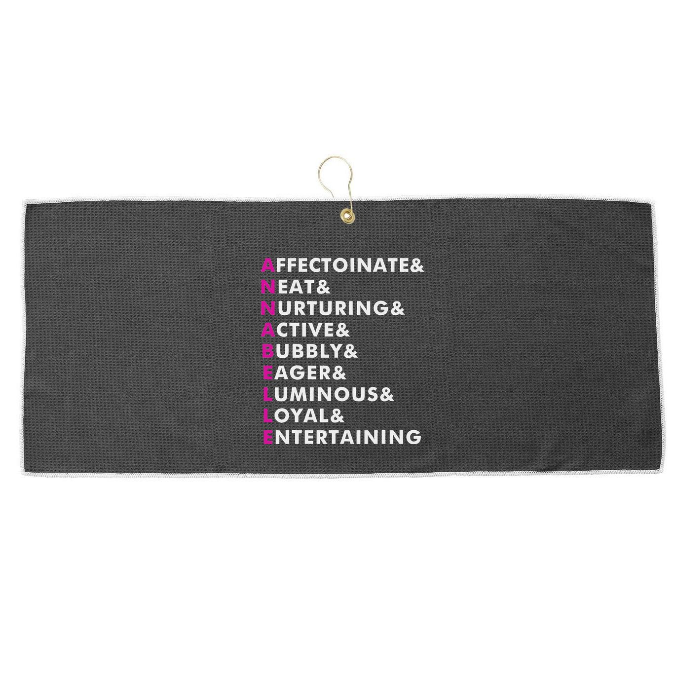 Annabelle Name Personalized Gift Large Microfiber Waffle Golf Towel