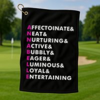 Annabelle Name Personalized Gift Golf Towel