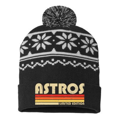 A.S.T.R.O.S Name Personalized Vintage USA-Made Snowflake Beanie