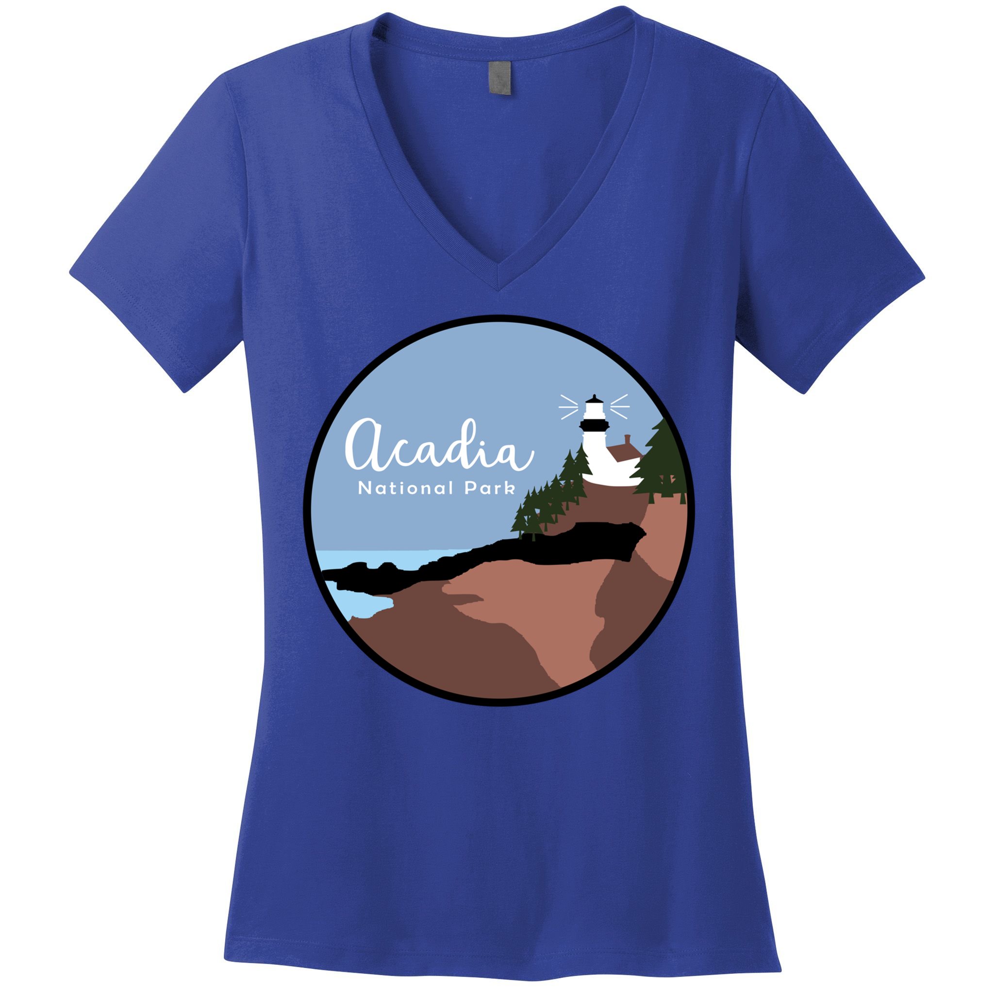 Acadia National Park 1916 Maine Bar Harbor Gift Women's V-Neck T-Shirt