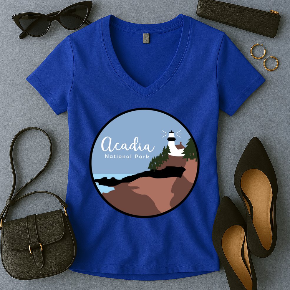 Acadia National Park 1916 Maine Bar Harbor Gift Women's V-Neck T-Shirt