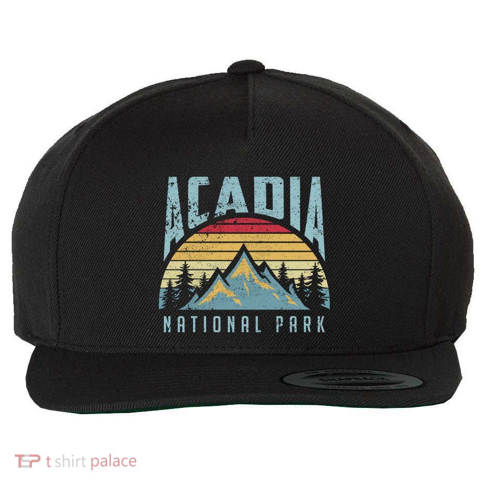 Acadia National Park Maine Mountains Retro Gift Cute Gift Wool Snapback Cap