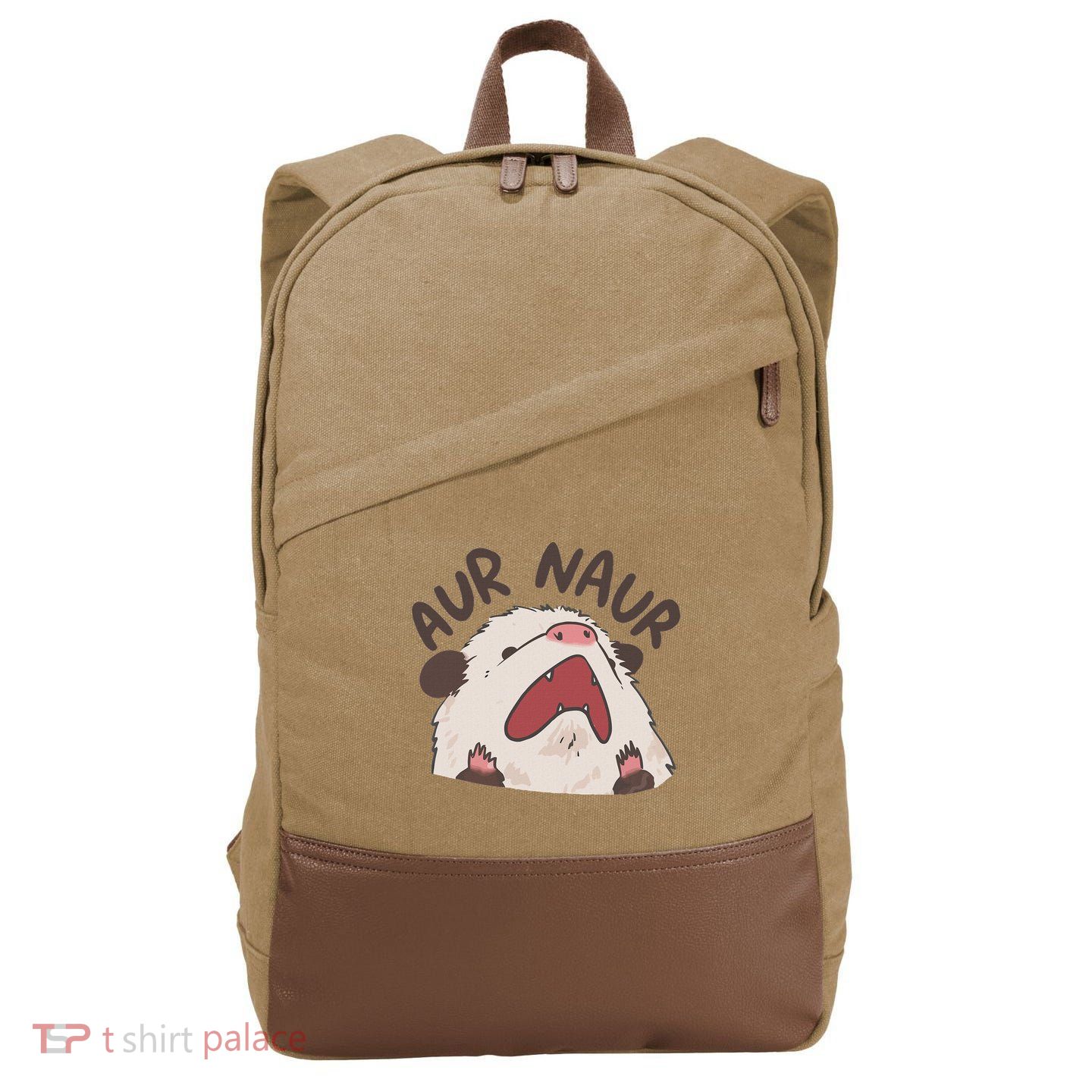 Aur Naur Possum Cute Funny Sarcastic Meme Cotton Canvas Backpack