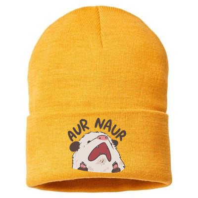 Aur Naur Possum Cute Funny Sarcastic Meme Sustainable Knit Beanie